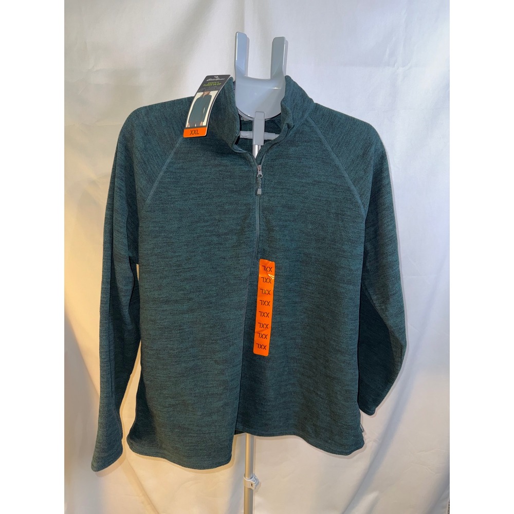 Eddie Bauer Womens Fleece 1/4 Zip Pullover Evergreen XXL Heathered 1552486